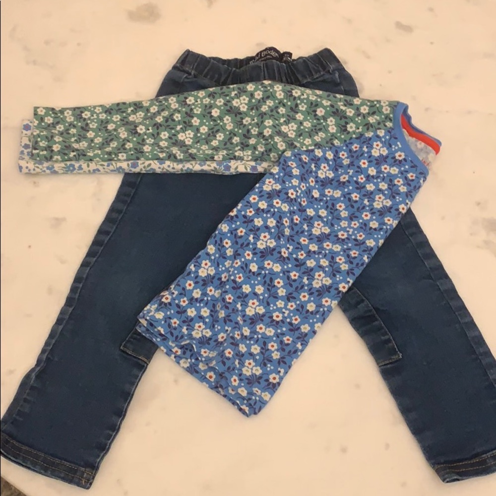 Mini Boden Jean Leggings and Boho Top